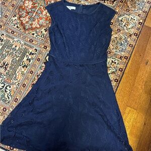 Elegant Navy Lace Dress